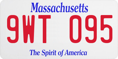 MA license plate 9WT095