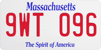 MA license plate 9WT096