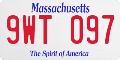 MA license plate 9WT097