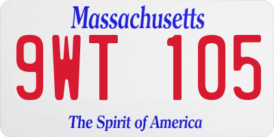 MA license plate 9WT105