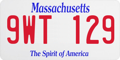 MA license plate 9WT129