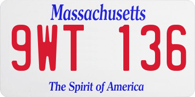 MA license plate 9WT136