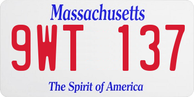 MA license plate 9WT137