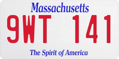 MA license plate 9WT141