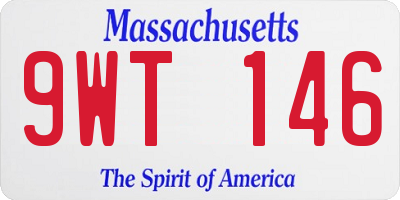 MA license plate 9WT146