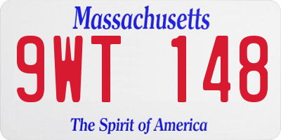 MA license plate 9WT148
