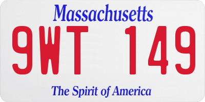 MA license plate 9WT149