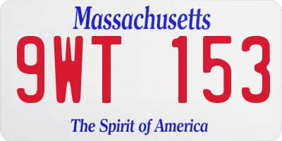 MA license plate 9WT153
