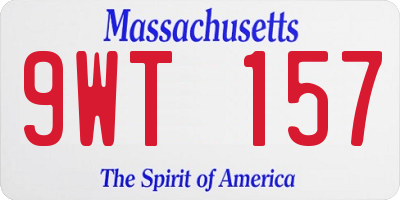 MA license plate 9WT157