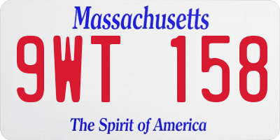 MA license plate 9WT158