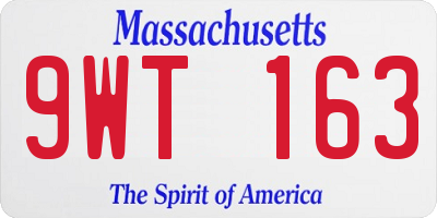 MA license plate 9WT163