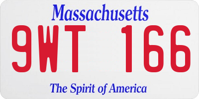 MA license plate 9WT166