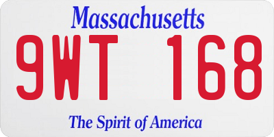 MA license plate 9WT168