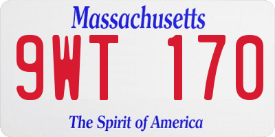 MA license plate 9WT170