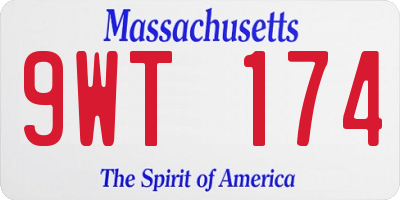 MA license plate 9WT174