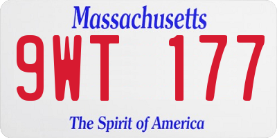 MA license plate 9WT177