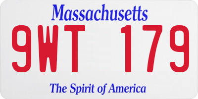 MA license plate 9WT179