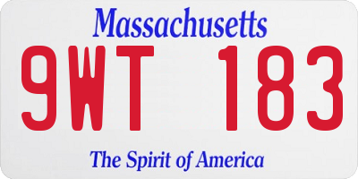 MA license plate 9WT183