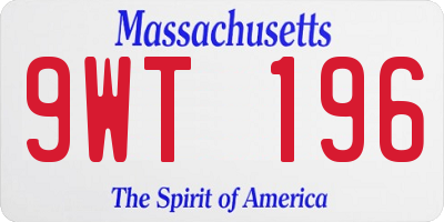 MA license plate 9WT196