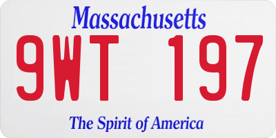 MA license plate 9WT197