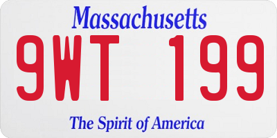 MA license plate 9WT199