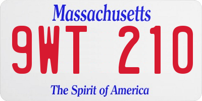 MA license plate 9WT210
