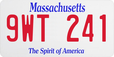 MA license plate 9WT241