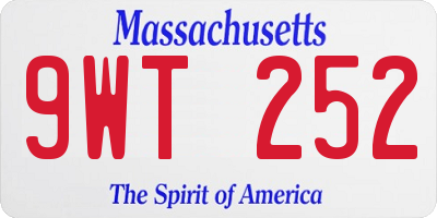 MA license plate 9WT252
