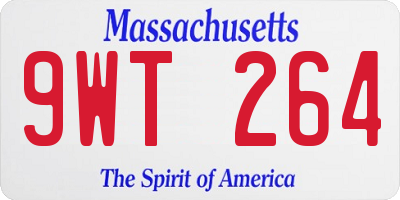 MA license plate 9WT264