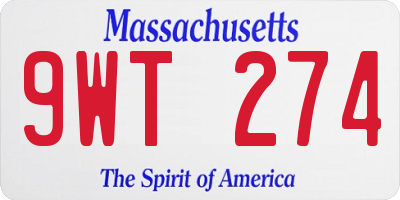 MA license plate 9WT274