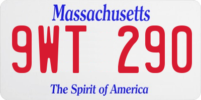 MA license plate 9WT290