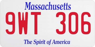 MA license plate 9WT306
