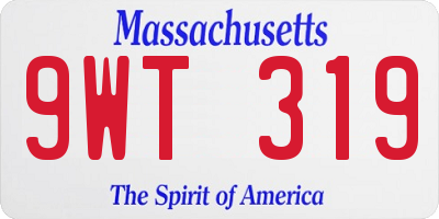 MA license plate 9WT319