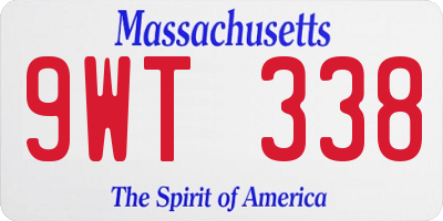 MA license plate 9WT338