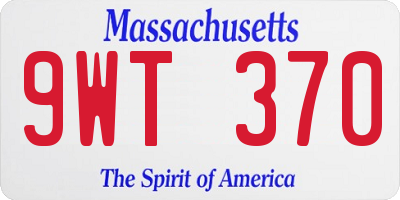 MA license plate 9WT370