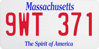 MA license plate 9WT371