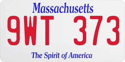 MA license plate 9WT373