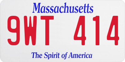 MA license plate 9WT414