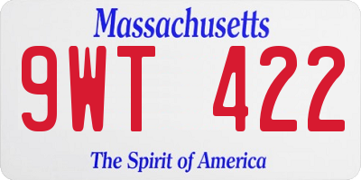 MA license plate 9WT422