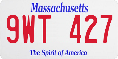MA license plate 9WT427