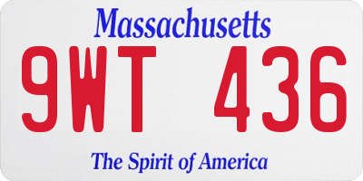 MA license plate 9WT436