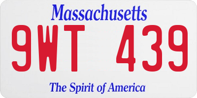 MA license plate 9WT439