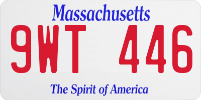 MA license plate 9WT446