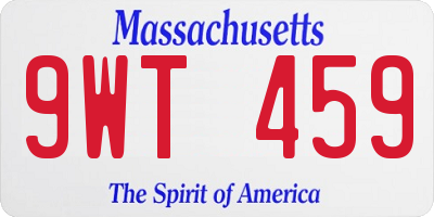 MA license plate 9WT459
