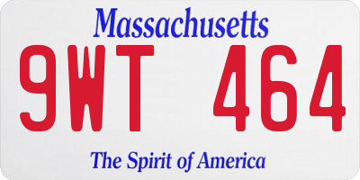 MA license plate 9WT464