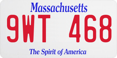 MA license plate 9WT468