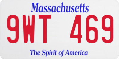 MA license plate 9WT469