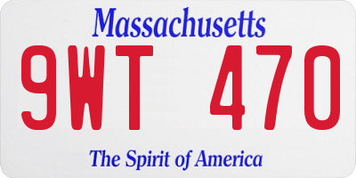 MA license plate 9WT470