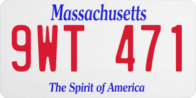 MA license plate 9WT471