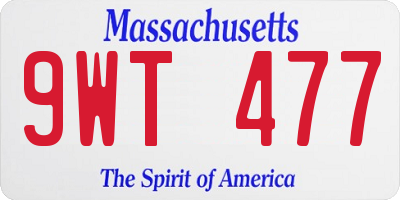 MA license plate 9WT477